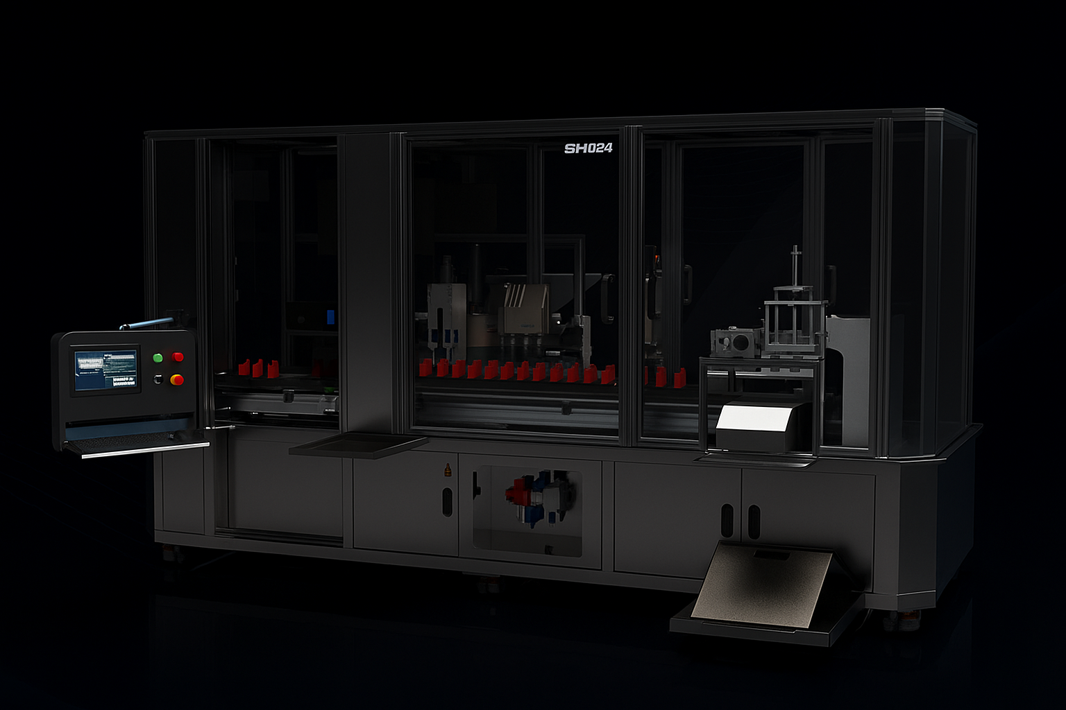 Close-up of a modular industrial automation unit