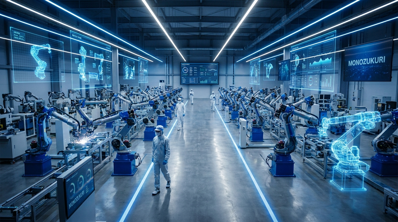 High-precision industrial robotic arm performing assembly
